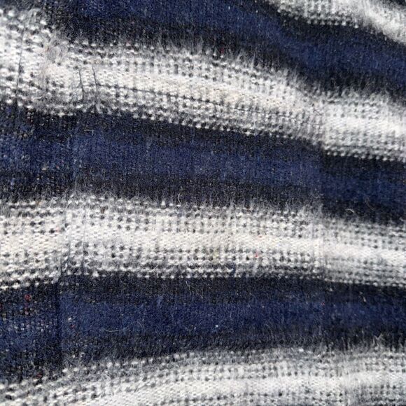 Vintage Earth Ragz Woven Blanket Jacket Men's Sz Large Striped Black Baja - Picture 5 of 12